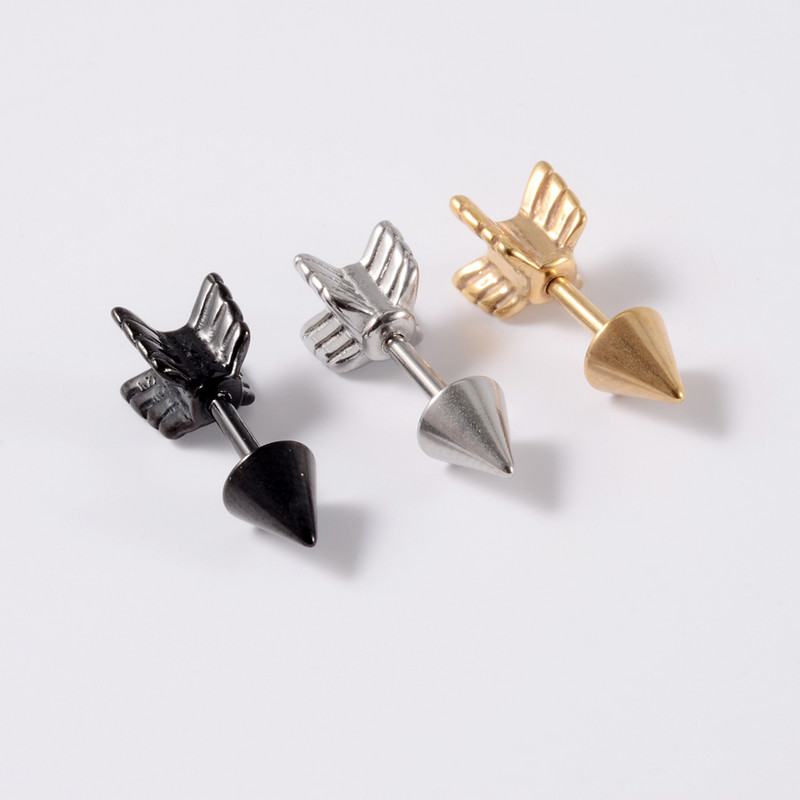 3Pcs Mješovite boje Strelica Hrskavica Naušnica Helix Stud Piercing Kirurški čelik Ravni Industrijski uteg Oreja Prsten Nakit za tijelo