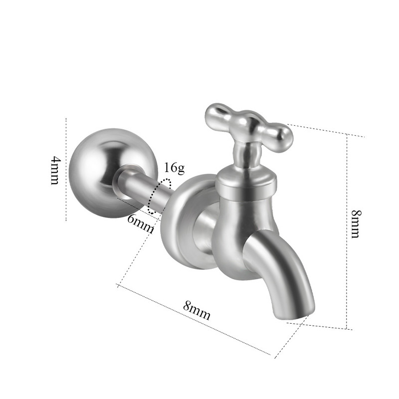 1 db sebészeti acél csap Piercing fülbevaló Tragus porc kagyló ajak labret fülbevaló testékszer nőknek férfiaknak