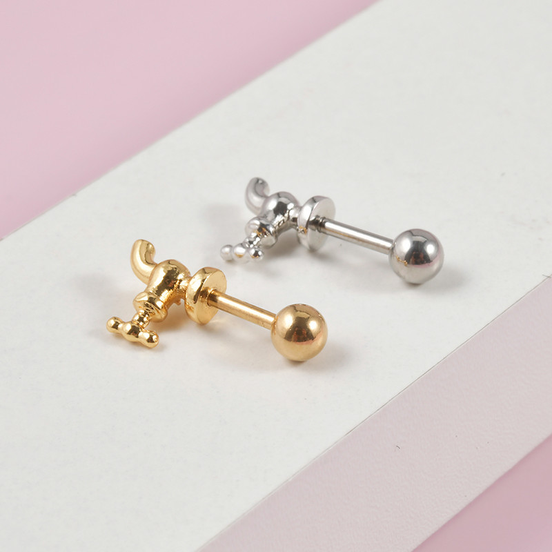 1 db sebészeti acél csap Piercing fülbevaló Tragus porc kagyló ajak labret fülbevaló testékszer nőknek férfiaknak