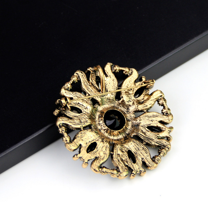 Sunspicems Bohemia Broșă Vintage Pin pentru femei Retro auriu rășină Cristal Bijuterii etnice de nuntă Broșe eșarfă cu rever