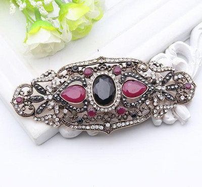 SUNSPICE MS Broșă cu flori etnice turcești de dimensiune mare pentru femei, bijuterii vintage, broșe de culoare aurie antică, broșe, bijuterii de mireasă