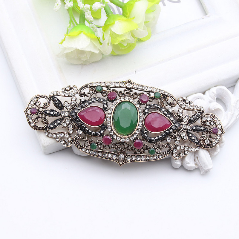 SUNSPICE MS Broșă cu flori etnice turcești de dimensiune mare pentru femei, bijuterii vintage, broșe de culoare aurie antică, broșe, bijuterii de mireasă