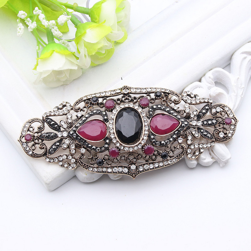 SUNSPICE MS Broșă cu flori etnice turcești de dimensiune mare pentru femei, bijuterii vintage, broșe de culoare aurie antică, broșe, bijuterii de mireasă