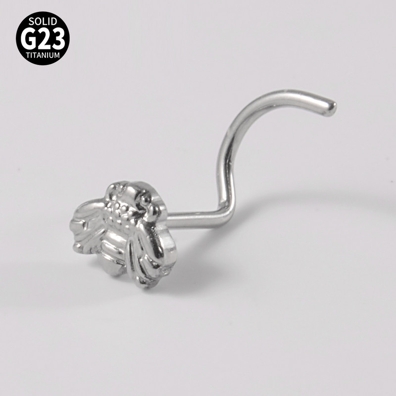 1kom 100% čvrsti titanijski prsten za vijke za nos, piercing, dizajn leptira, držač nosne kosti, držač, nakit za tijelo, za žene i muškarce 20 g