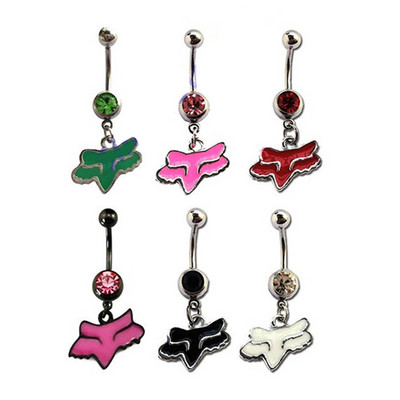 1vnt Fashion Epoxy Fox CZ Crystal Nerūdijančio plieno sagos žiedas bambos auskarų vėrimas kūno papuošalai 14g