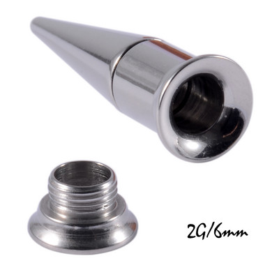 PÁR 3-10 mm-es 2 az 1-ben füldugók és alagutak Piercing fülmérők rozsdamentes acél kúpos fültágító csavaros illesztésű Oreille