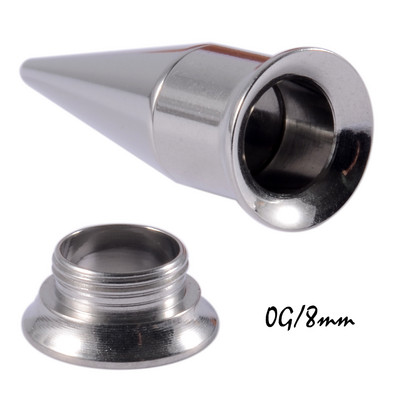 PÁR 3-10 mm-es 2 az 1-ben füldugók és alagutak Piercing fülmérők rozsdamentes acél kúpos fültágító csavaros illesztésű Oreille