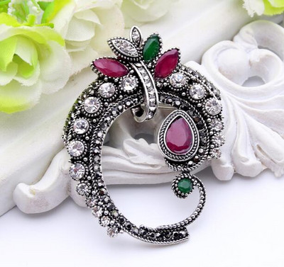 Sunspicmes Vintage Algeira Maroko Ženski broš Retro srebrna boja Cvijet Svadbeni banket Nakit Indijski obiteljski dar 2022.