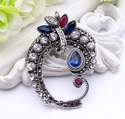 Sunspicmes Vintage Algeira Maroko Ženski broš Retro srebrna boja Cvijet Svadbeni banket Nakit Indijski obiteljski dar 2022.