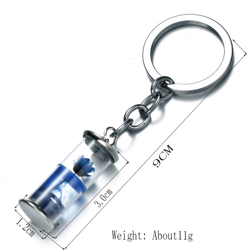 Breloc pentru sticlă pentru dorințe de flori uscate creative, genți pentru femei, accesorii, breloc cu flori veșnice naturale, pentru prietenă, cadou