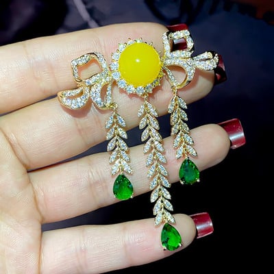 Broșă cu ciucuri de zircon cu incrustație de lux, cu temperament, stil palat, rochie elegantă, corsaj, broșă anti-lumină, accesorii pentru femei