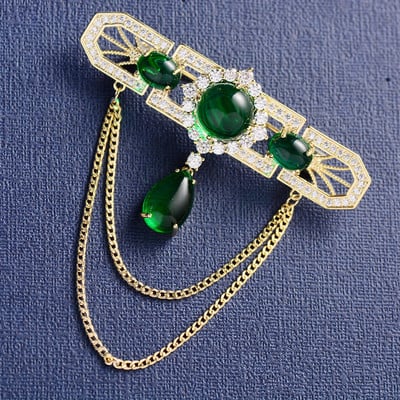 Broșă cu ciucuri de zircon cu incrustație de lux, cu temperament, stil palat, rochie elegantă, corsaj, broșă anti-lumină, accesorii pentru femei