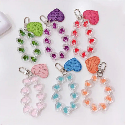 6 Stiluri Kawaii Acrilic Inimă Breloc Breloc Fete Decor Telefon Transparente Piele Pu Piersică Inimă Pandantiv Breloc Pentru Poșetă Brelocuri