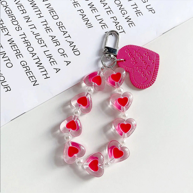 6 Stiluri Kawaii Acrilic Inimă Breloc Breloc Fete Decor Telefon Transparente Piele Pu Piersică Inimă Pandantiv Breloc Pentru Poșetă Brelocuri