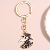 Breloc emailat punk Crow Doctor Skull Breloc Breloc cu animale pentru femei Bărbați Accesoriu geantă pentru mașină Atârnat bijuterii DIY Cadouri