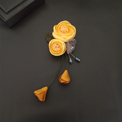 Broșe cu flori din țesătură coreeană de ultimă generație pentru femei, corsaj cu ciucuri din pânză de modă, broșă de nuntă pentru femei, accesorii de bijuterii