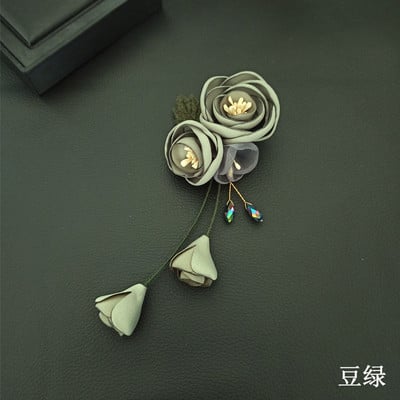 Broșe cu flori din țesătură coreeană de ultimă generație pentru femei, corsaj cu ciucuri din pânză de modă, broșă de nuntă pentru femei, accesorii de bijuterii
