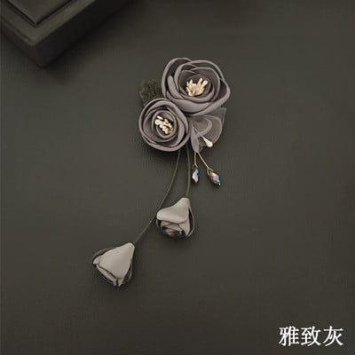 Broșe cu flori din țesătură coreeană de ultimă generație pentru femei, corsaj cu ciucuri din pânză de modă, broșă de nuntă pentru femei, accesorii de bijuterii