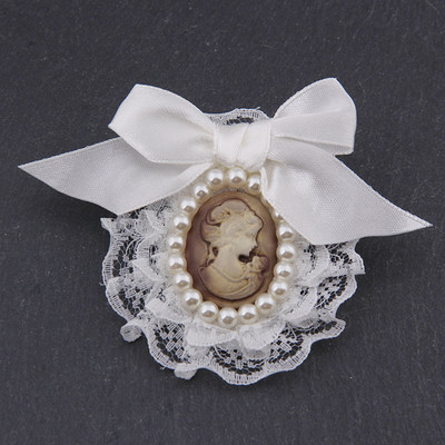 Broșe de tip prințesă cu cap de frumusețe din țesătură de înaltă calitate, broșă din pânză din dantelă pentru femei, broșă cu arc de flori, corsaj de modă pentru femei, accesorii