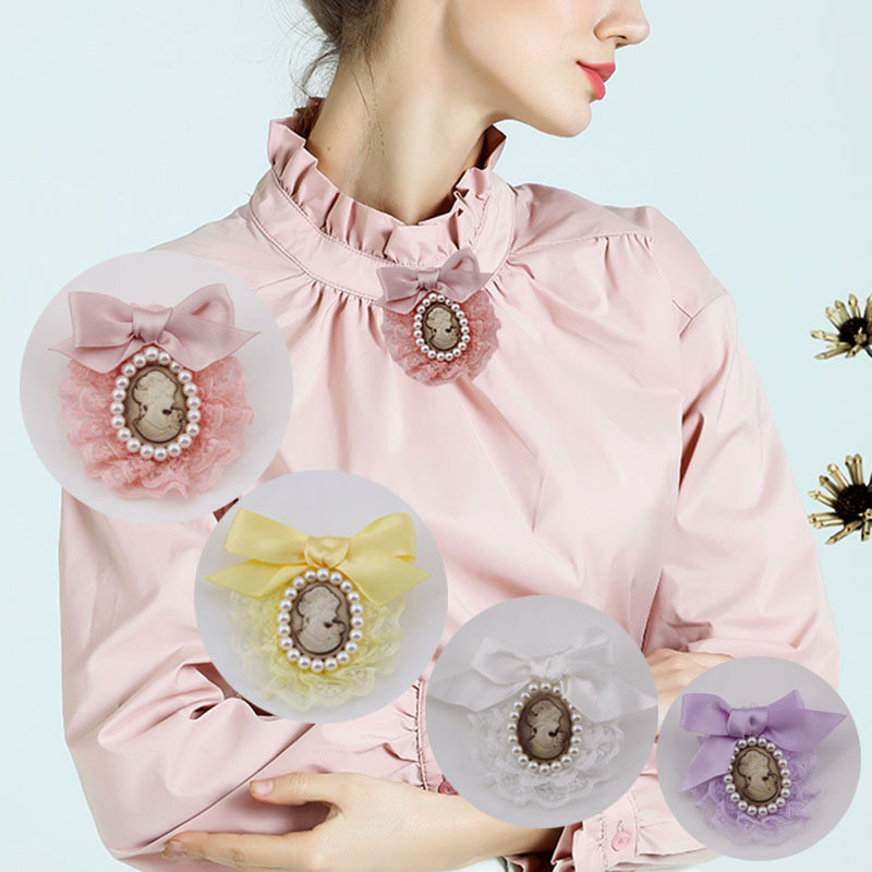 Broșe de tip prințesă cu cap de frumusețe din țesătură de înaltă calitate, broșă din pânză din dantelă pentru femei, broșă cu arc de flori, corsaj de modă pentru femei, accesorii