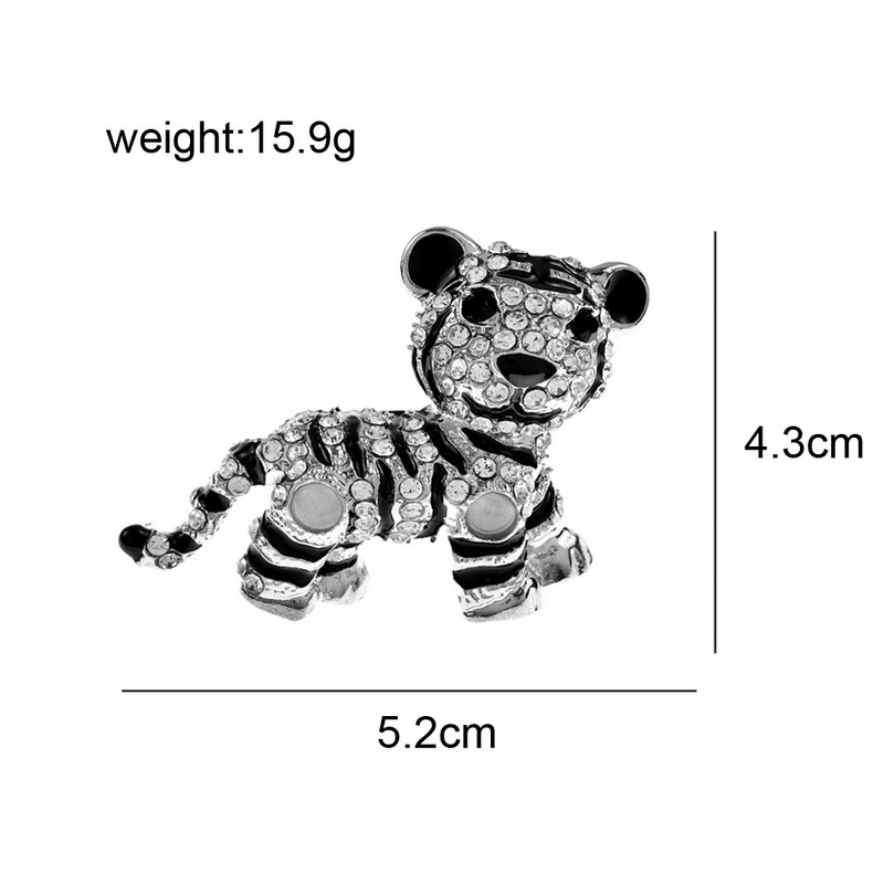 CINDY XIANG noi broșe cu tigru emailat viu pentru femei și bărbați drăguț animale cu strasuri broșă pentru copii bijuterii cadouri de Anul Nou