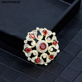 Sunspicems 18K aur culoare Maroc caftan broșă cristal complet turcesc design arab mireasa petrecere nunta bijuterii cadou de sărbători