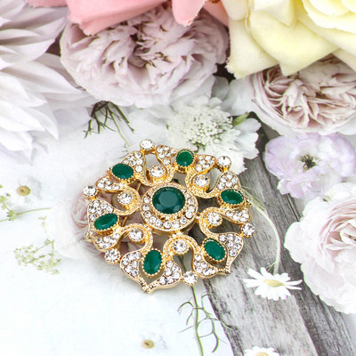 Sunspicems 18K aur culoare Maroc caftan broșă cristal complet turcesc design arab mireasa petrecere nunta bijuterii cadou de sărbători