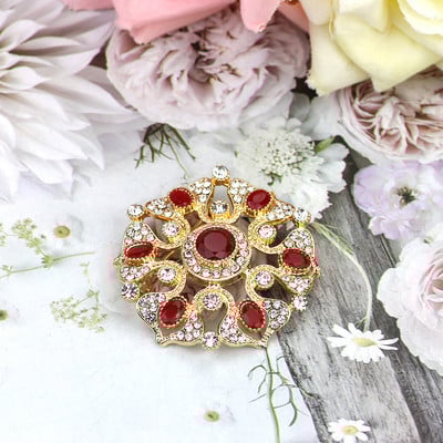 Sunspicems 18K aur culoare Maroc caftan broșă cristal complet turcesc design arab mireasa petrecere nunta bijuterii cadou de sărbători