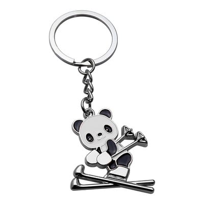 Crtani Panda Ski Privjesak za ključeve Zimske igre Suveniri Pokloni za najbolje prijatelje Žene Muškarci Sportski privjesak Privjesak za ključeve Za dekoraciju ruksaka