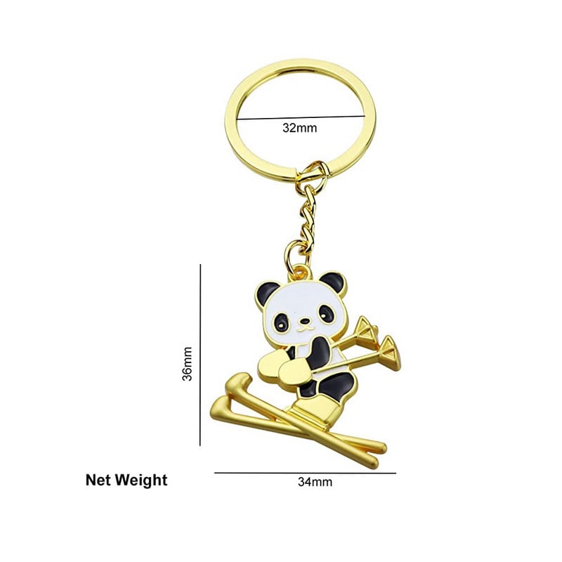 Crtani Panda Ski Privjesak za ključeve Zimske igre Suveniri Pokloni za najbolje prijatelje Žene Muškarci Sportski privjesak Privjesak za ključeve Za dekoraciju ruksaka