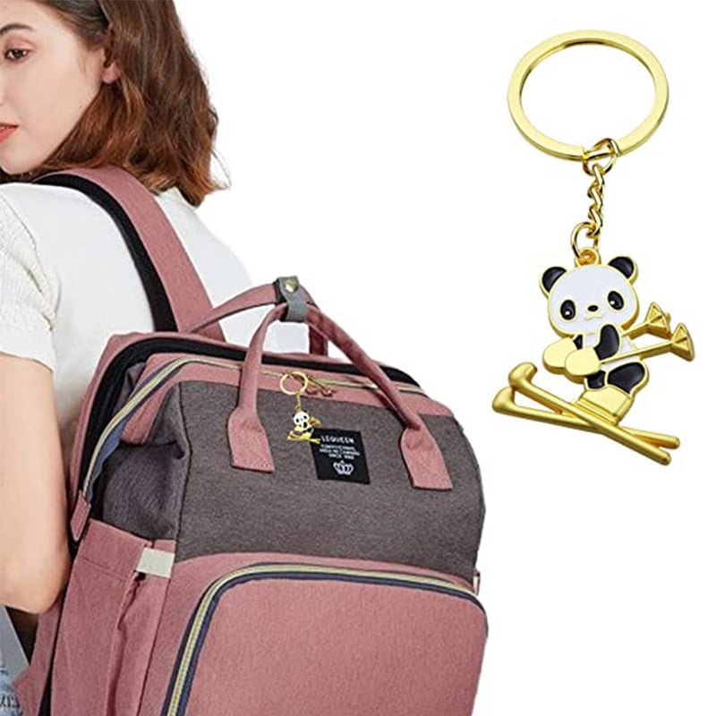 Crtani Panda Ski Privjesak za ključeve Zimske igre Suveniri Pokloni za najbolje prijatelje Žene Muškarci Sportski privjesak Privjesak za ključeve Za dekoraciju ruksaka