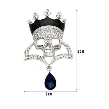 Fashion Punk Skull Καρφίτσα Καρφίτσα Κοσμήματα Γυναικεία Rhinestone Χρυσό Χρώμα Drop Water Καρφίτσες Καρφίτσες Γυναικείες Χοροί Party Devil\'s Badge