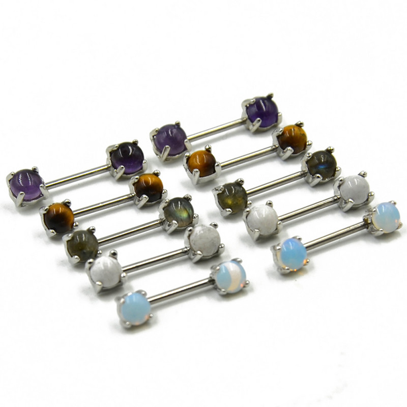 PAR Nehrđajući čelik Kamen za piercing za bradavice Prsten za bradavice Uteg Nakit za tijelo 14 g