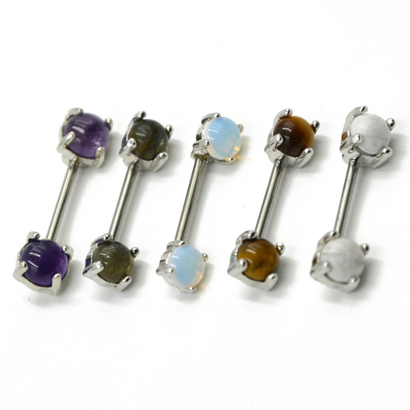 PAR Nehrđajući čelik Kamen za piercing za bradavice Prsten za bradavice Uteg Nakit za tijelo 14 g