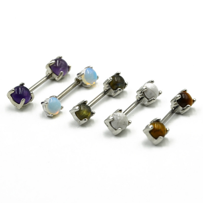 PAR Nehrđajući čelik Kamen za piercing za bradavice Prsten za bradavice Uteg Nakit za tijelo 14 g