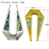 PERECHE Găuri pentru cheie Forma găurii de aur Carcasa de aur Dop pentru greutatea urechii cu formă ovală Tunel pentru ureche Expander Gauge Stretcher Cercei Piercing pentru corp