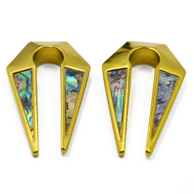 PERECHE Găuri pentru cheie Forma găurii de aur Carcasa de aur Dop pentru greutatea urechii cu formă ovală Tunel pentru ureche Expander Gauge Stretcher Cercei Piercing pentru corp