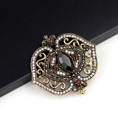 Sunspicems Ace de broșă vintage din rășină Boemia pentru femei, culoare auriu antic, floare goală, cadou de nuntă de curcan, bijuterii 2020