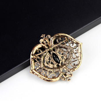 Sunspicems Vintage Bohemia Resin Brooch Pins for Women Antique Gold Color Hollow Flower Turkey Wedding Jewelry Gift 2020