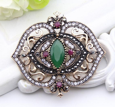 Sunspicems Ace de broșă vintage din rășină Boemia pentru femei, culoare auriu antic, floare goală, cadou de nuntă de curcan, bijuterii 2020