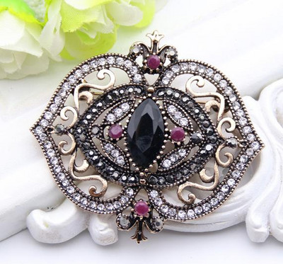 Sunspicems Ace de broșă vintage din rășină Boemia pentru femei, culoare auriu antic, floare goală, cadou de nuntă de curcan, bijuterii 2020