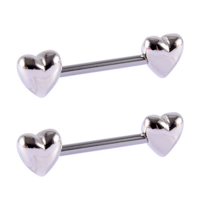 PÁR 14G Szív mellbimbó piercing sebészeti acél mellbimbó súlyzó nyelv gyűrűk pajzs piercingek test ékszer 14GX14mm