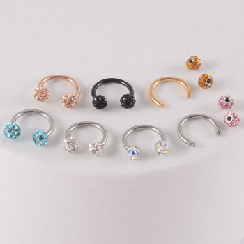 1 τεμ. Bling Ferido Nose Septum Rings Πέταλο Piercing Jewelry 16G Cartilage Helix Tragus Earrings Hoop Lip Piercing Retainer 8mm