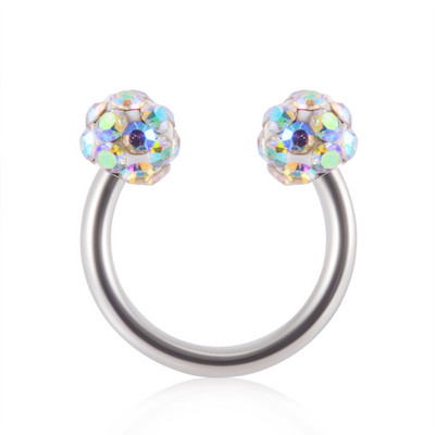 1PC Bling Ferido Inele septum nas potcoavă Piercing bijuterii 16G Cartilage Helix Tragus Cercei Cerce Lip Piercing Retainer 8mm