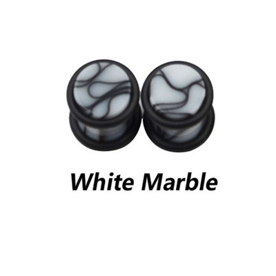 2 buc 1,6 mm-10 mm cilindru acrilic UV cauciuc negru flare carne marmură urechi indicatori expansor targă dopuri piercing bijuterii pentru corp