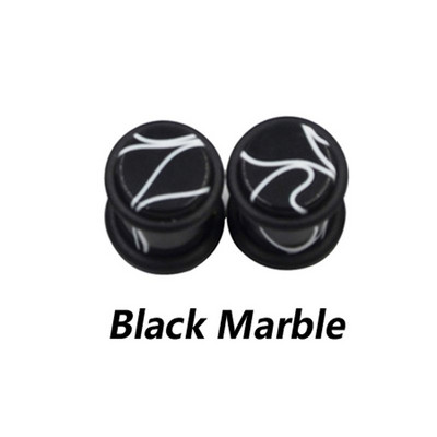 2 buc 1,6 mm-10 mm cilindru acrilic UV cauciuc negru flare carne marmură urechi indicatori expansor targă dopuri piercing bijuterii pentru corp