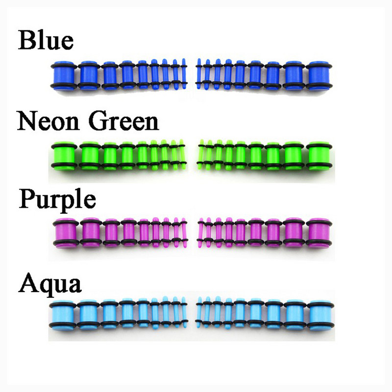 2 buc 1,6 mm-10 mm cilindru acrilic UV cauciuc negru flare carne marmură urechi indicatori expansor targă dopuri piercing bijuterii pentru corp