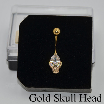 1 buc inele minunate pentru buric, oțel chirurgical, aur, gura de craniu, aripi, design transparent, zircon, inel pentru buric, piercing, bijuterii pentru corp