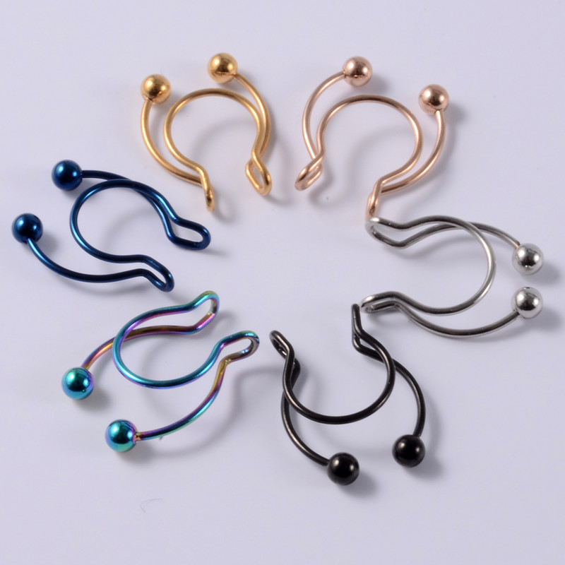1 buc Inel pentru nas fals în formă de U Inele pentru sept inele din oțel inoxidabil Piercing nas fals Piercing Oreja Bijuterii