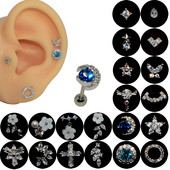 2 buc. 20G oțel 1 buc. vânzare fierbinte zircon floare ureche tragus cartilaj helix cercel buză labret Stud Piercing bijuterii pentru corp
